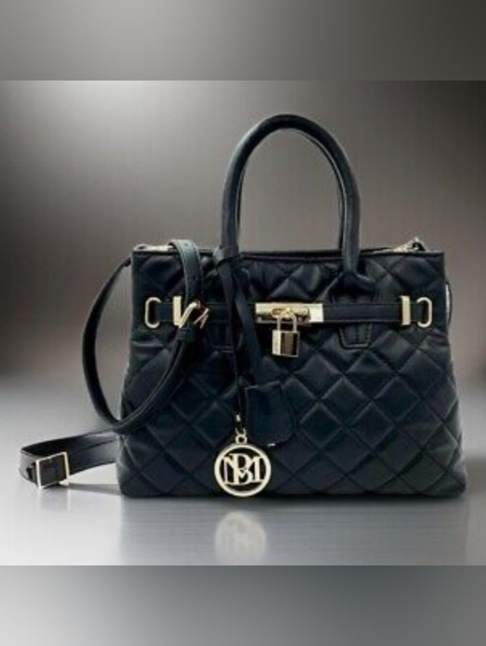 $99 Badgley Mischka Mini Diamond Quilted Tote With Front Lock